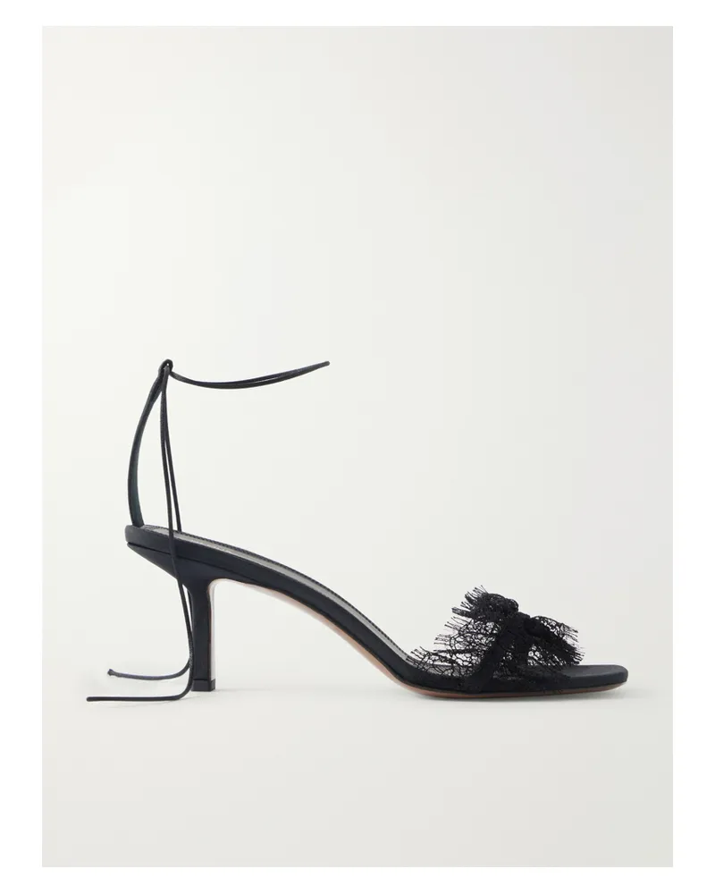 NEOUS Belel Lace-trimmed Twill Sandals - Black Black