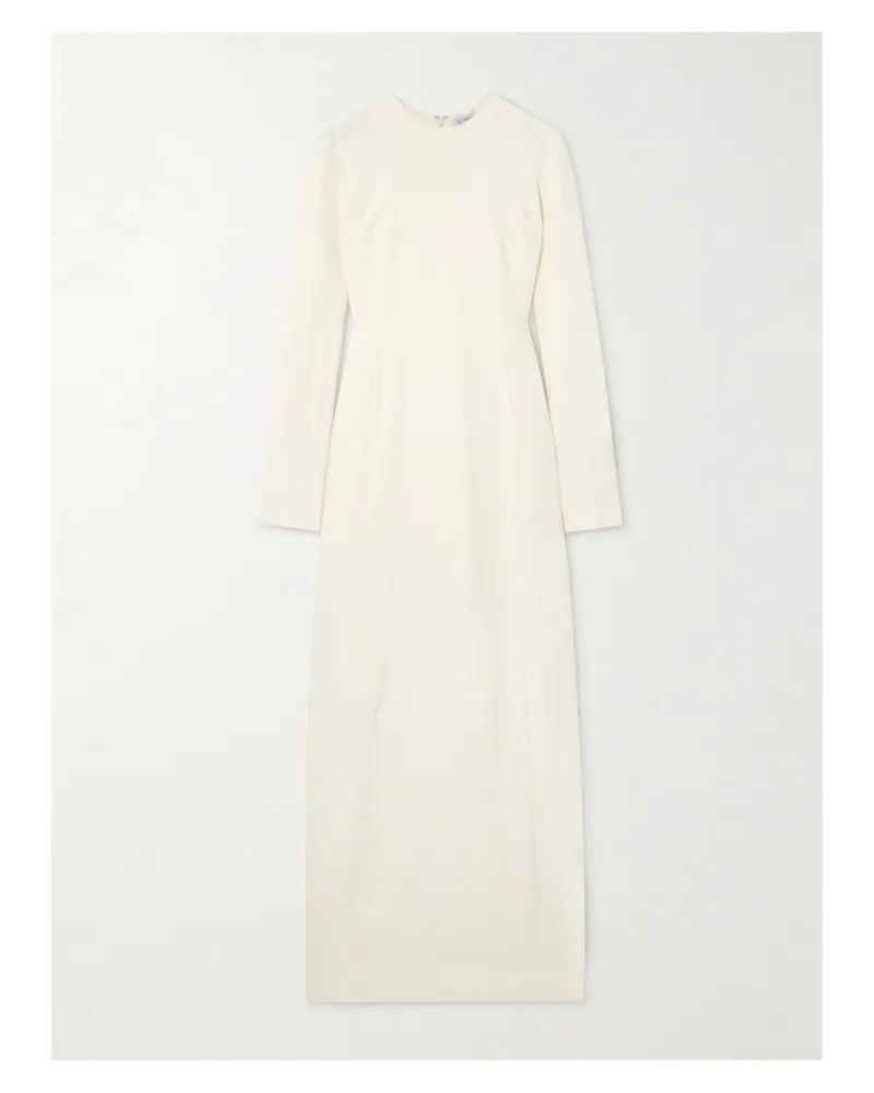 Gabriela Hearst Carlota Robe Aus Einer Seiden-wollmischung Mit Falten Und Cape-effekt - Elfenbein Elfenbein