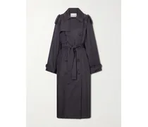 Veyron Double-breasted Belted Twill Trench Coat - Blue