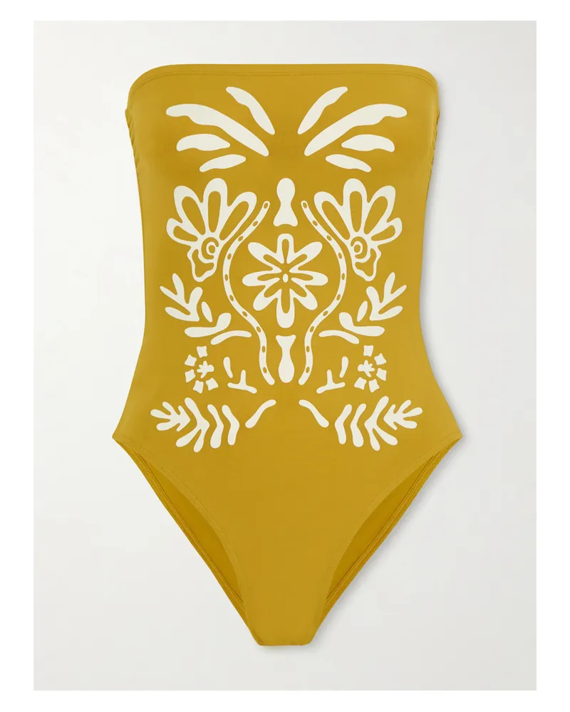 Eres Maharani Strapless Printed Swimsuit - Yellow Yellow