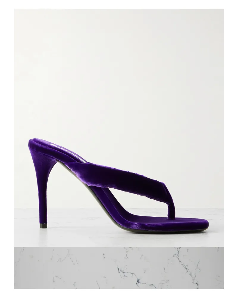 Alaïa 90 Zehensandalen Aus Samt - Lila Lila