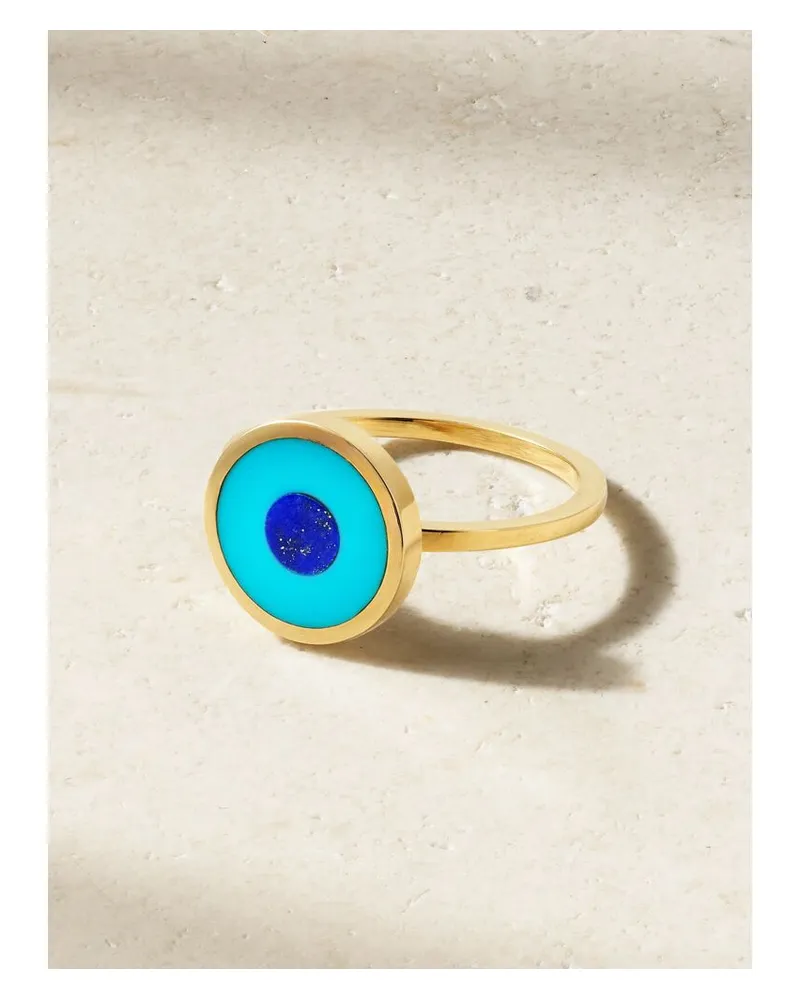 Jennifer Meyer Evil Eye Ring Aus 18 Karat Gold Mit Türkis Und Lapislazuli Gold