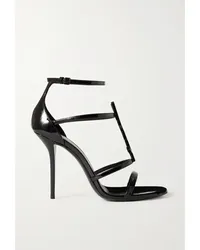 Saint Laurent Cassandra Sandalen aus Lackleder Schwarz