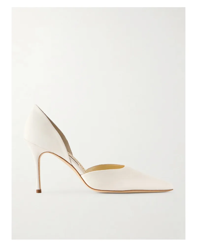 Manolo Blahnik Taylerbinu 90 Pumps Aus Satin - Elfenbein Elfenbein