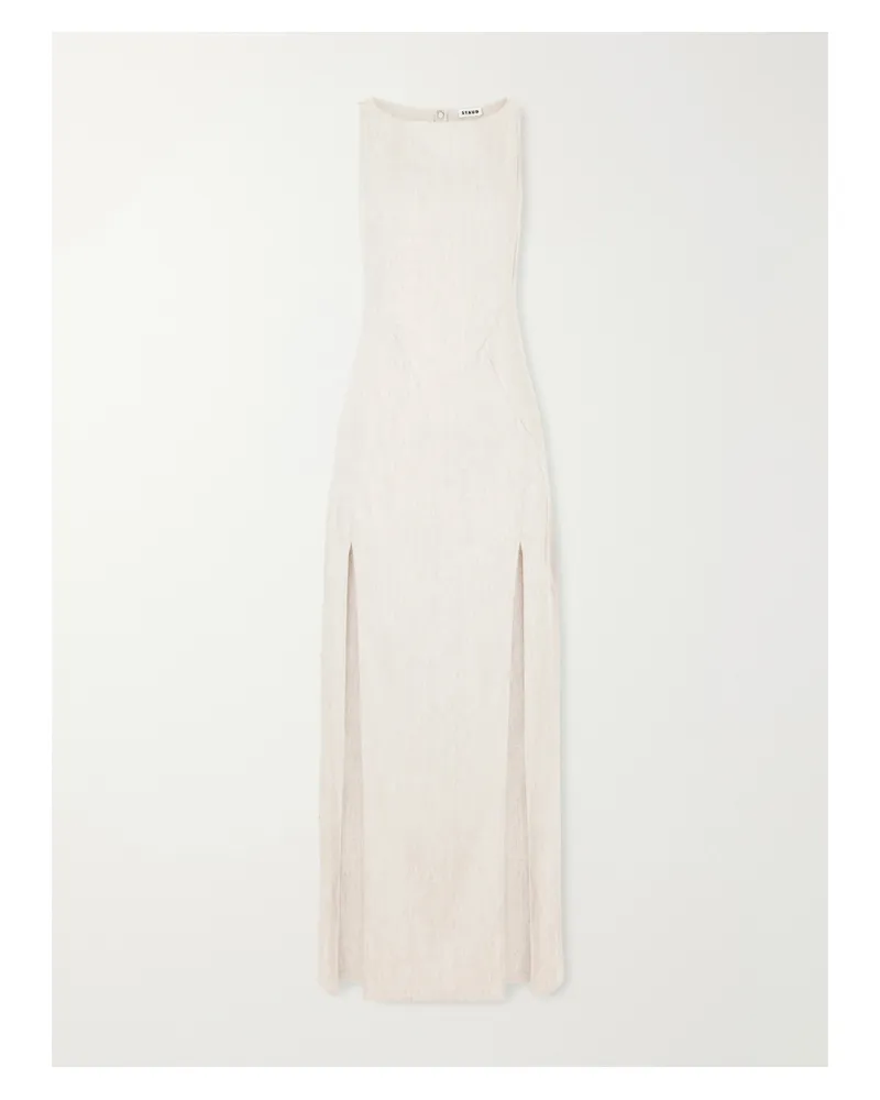 STAUD Linen-blend Maxi Dress - Neutrals Neutrals