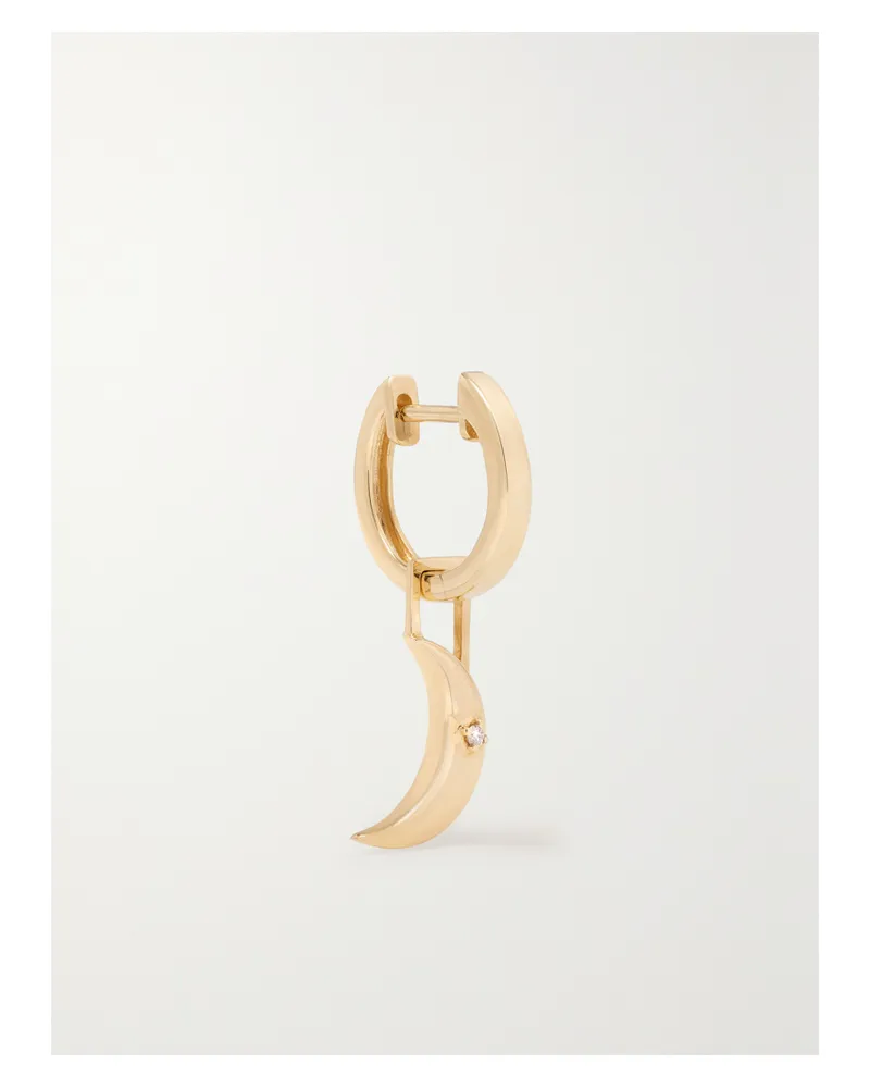 Robinson Pelham New Moon Earwish Einzelne Creole Aus 14 Karat Gold Mit Diamant Gold