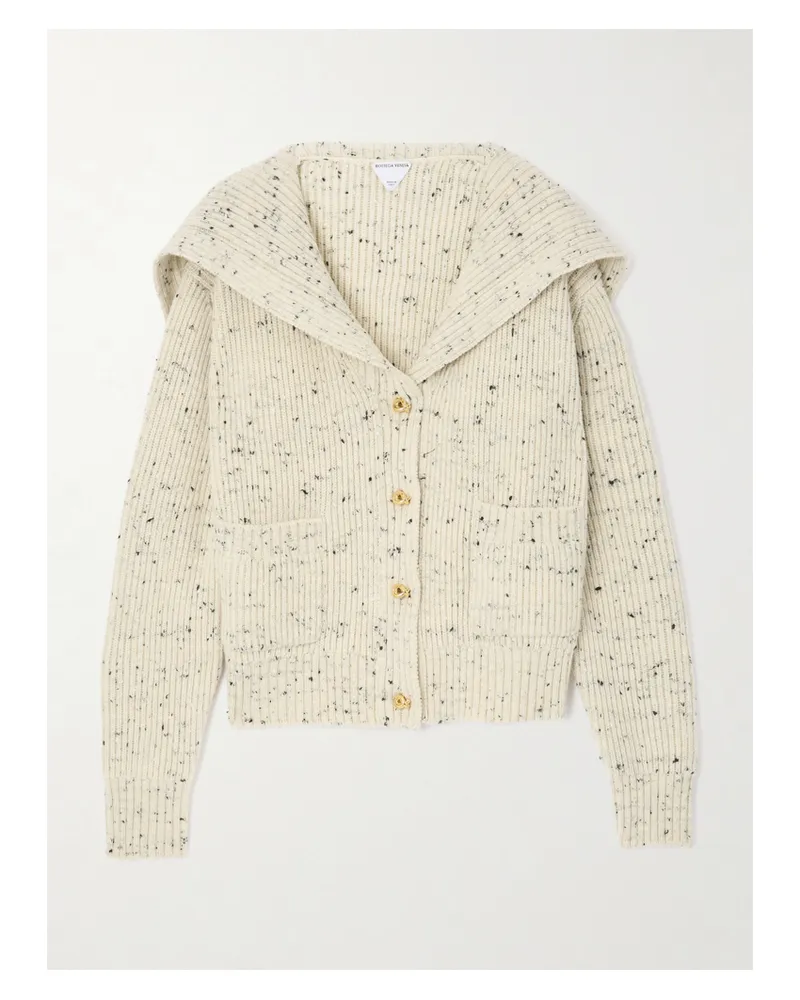 Bottega Veneta Ribbed Wool-blend Cardigan - White White