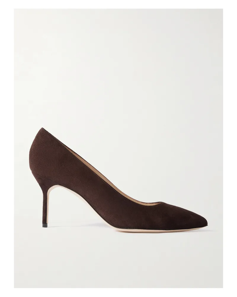 Manolo Blahnik Bb 70 Suede Pumps - Brown Brown