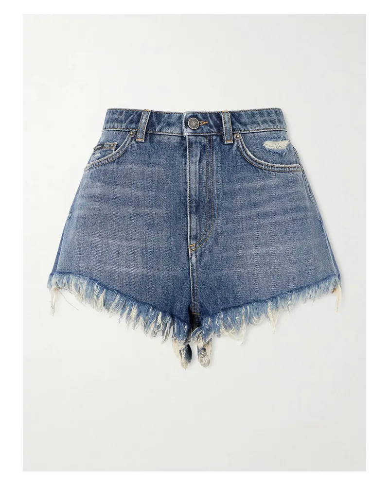 Dolce & Gabbana Frayed Denim Shorts - Blue Blue