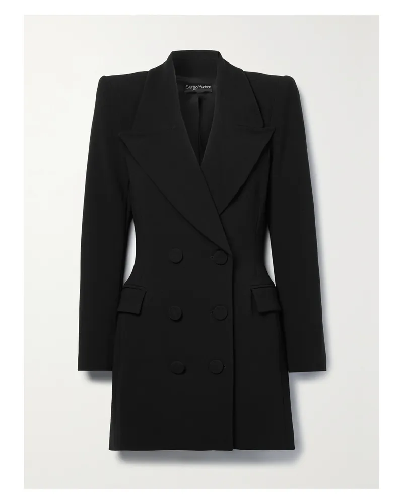 Sergio Hudson Minikleid Aus Cady - Schwarz Schwarz