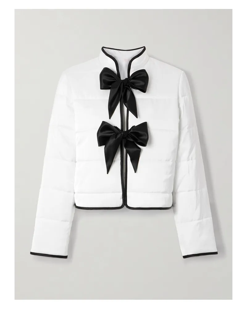 Loretta Caponi Oracle Two-tone Quilted Satin Jacket - White White