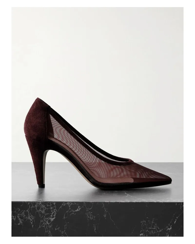 Gianvito Rossi Rete 85 Pumps Aus Mesh Mit Velourslederbesätzen - Braun Braun
