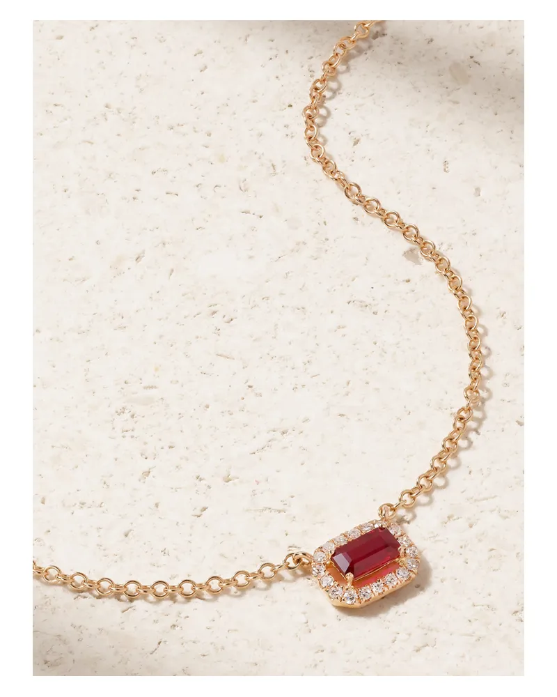 SHAY Kette Aus 18 Karat Roségold Mit Rubin Und Diamanten Gold
