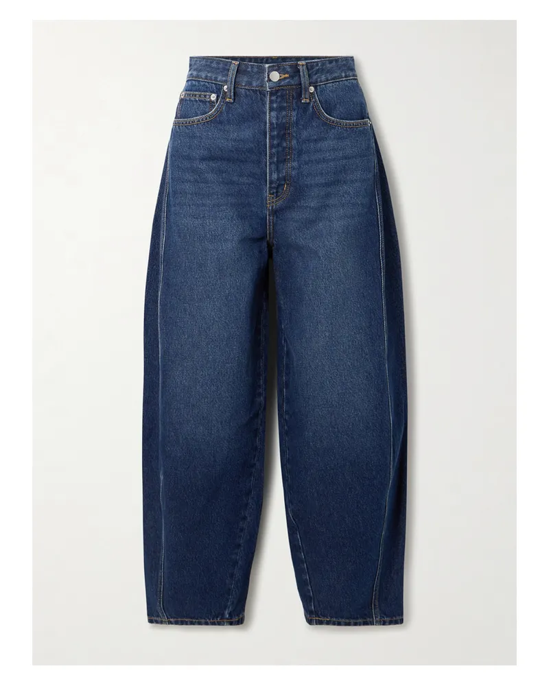 St. Agni Halbhohe Jeans Mit Weitem Bein Aus Bio-denim - Blau Blau