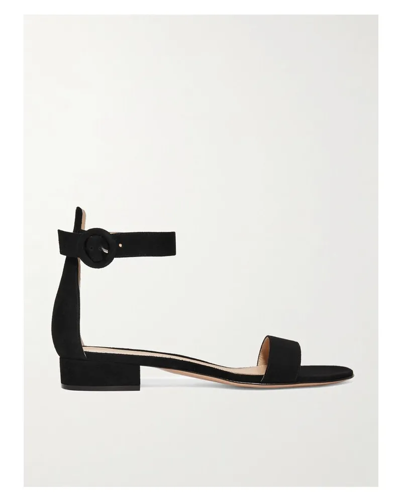 Gianvito Rossi Versilia 20 Sandalen Aus Veloursleder - Schwarz Schwarz