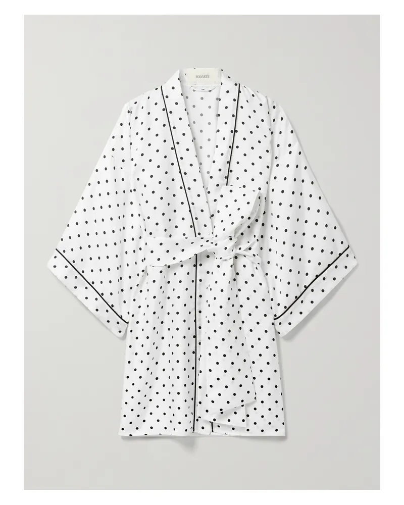 Rodarte Sommermantel Aus Seiden-twill Mit Punkten Und Bindegürtel - Weiß Weiß