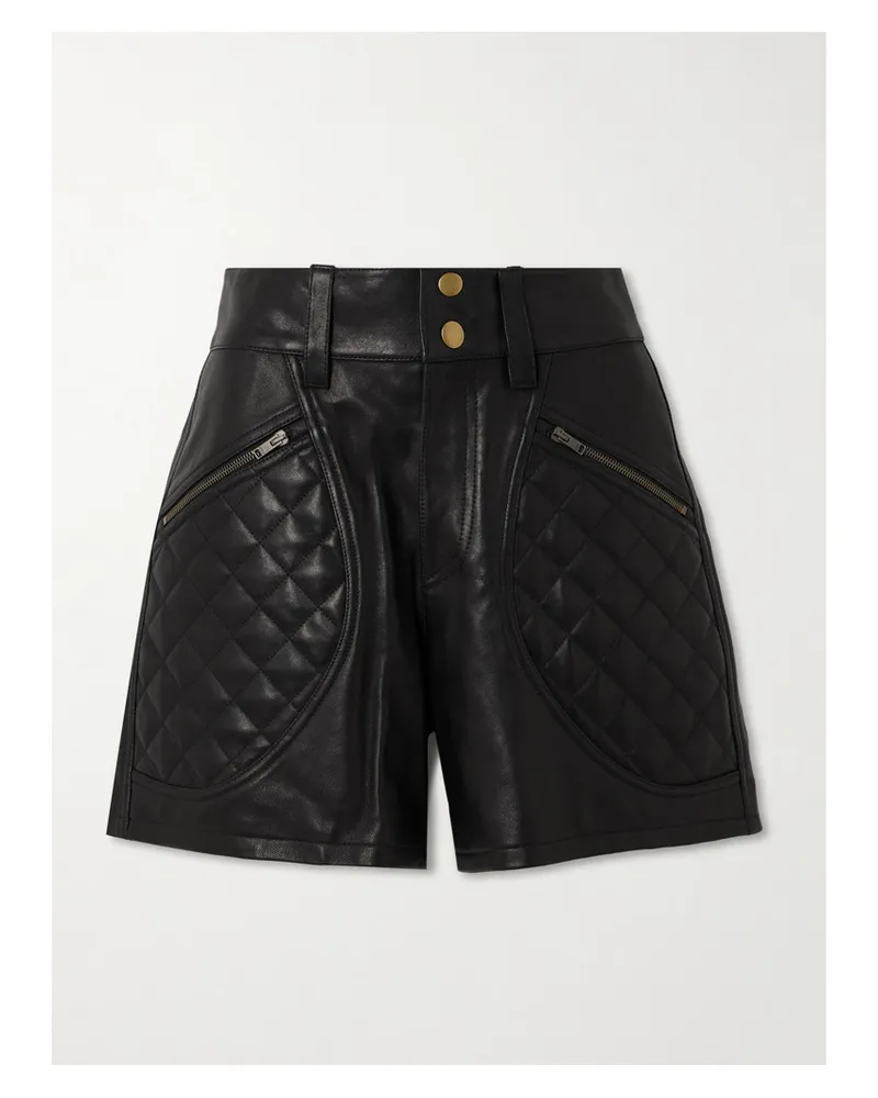 Isabel Marant Candice Shorts aus Gestepptem Leder Schwarz