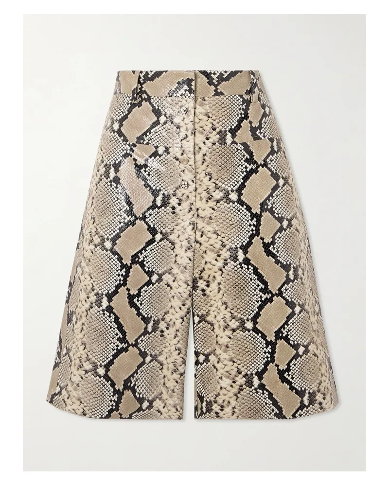 Jil Sander Leder Mit Schlangeneffekt - Braun Braun