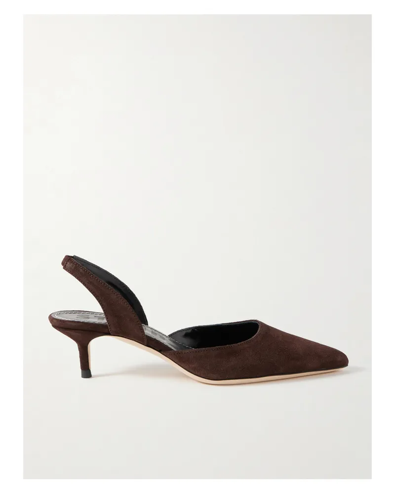 STAUD Sebastian Slingback-pumps Aus Veloursleder - Braun Braun