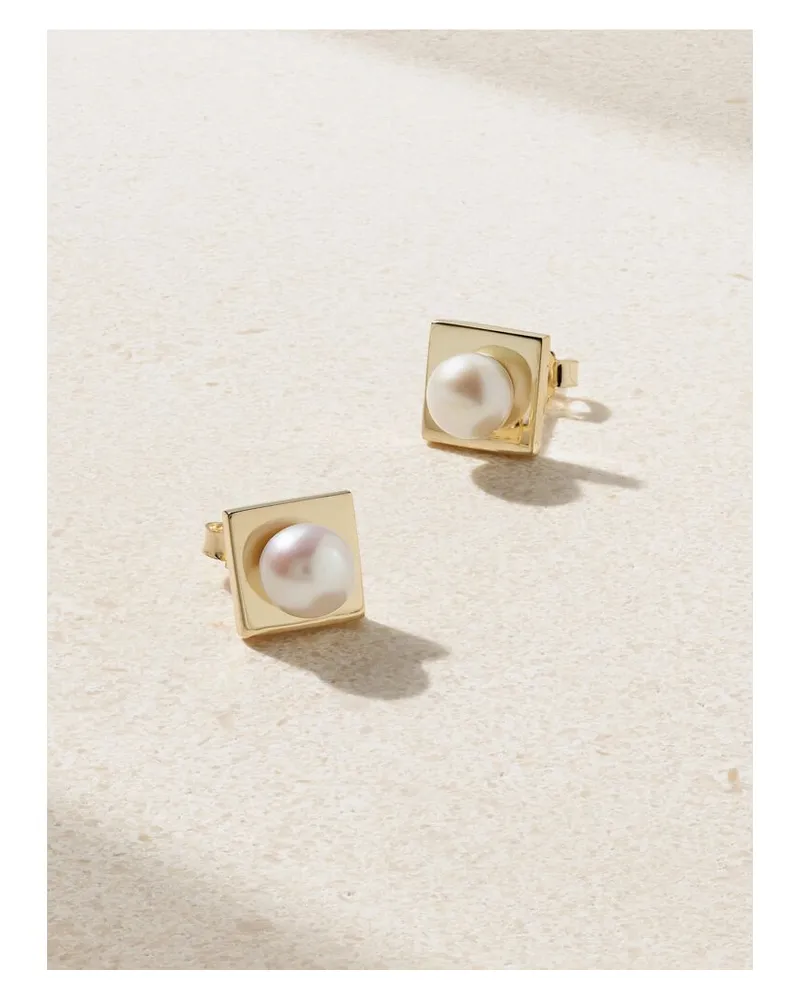 MIZUKI Ohrstecker Aus 14 Karat Gold Mit Perlen Gold