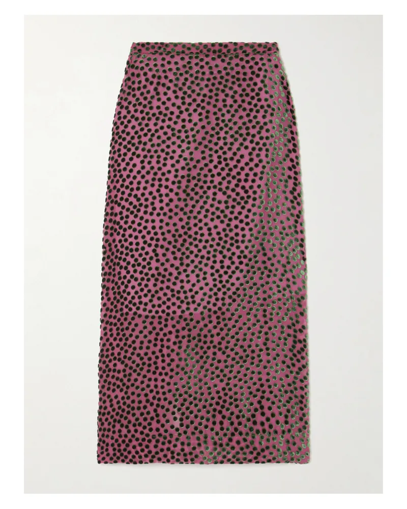 Dries van Noten Midirock Aus Devoré-samt - Pink Pink