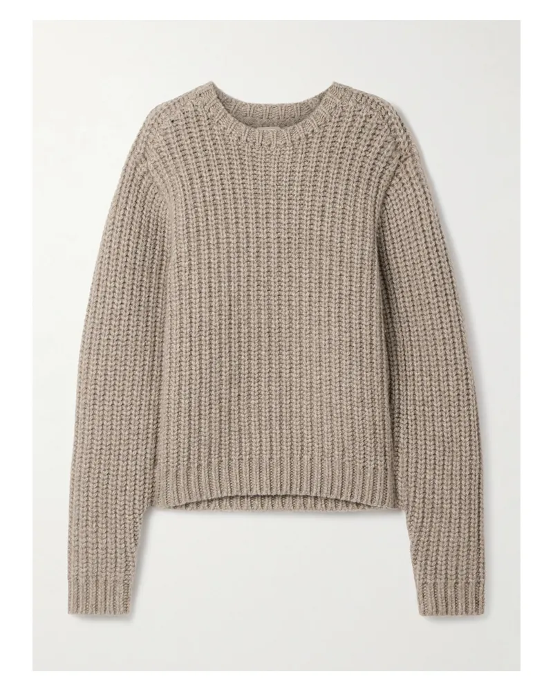 KHAITE Natt Pullover Aus Geripptem Kaschmir - Braun Braun