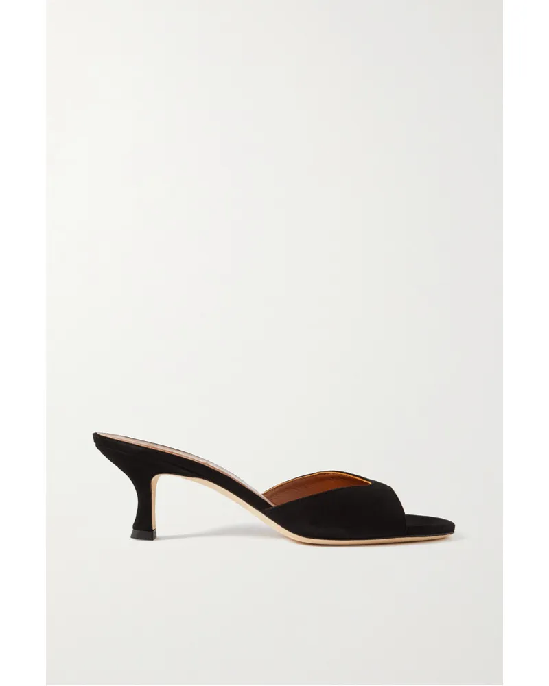 STAUD Brigitte Mules aus Veloursleder Schwarz