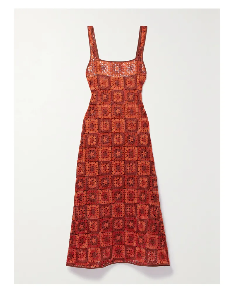 Johanna Ortiz Net Sustain Birdsong Midikleid Aus Häkelmaterial - Rot Rot