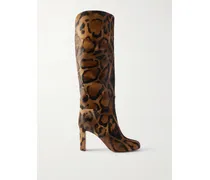 Loo Botta 85 Leopard-print Calf Hair Knee Boots - Animal print