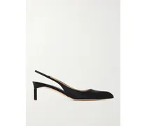 Slingback-pumps Aus Satin - Schwarz