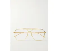 Goldfarbene Oversized-pilotenbrille