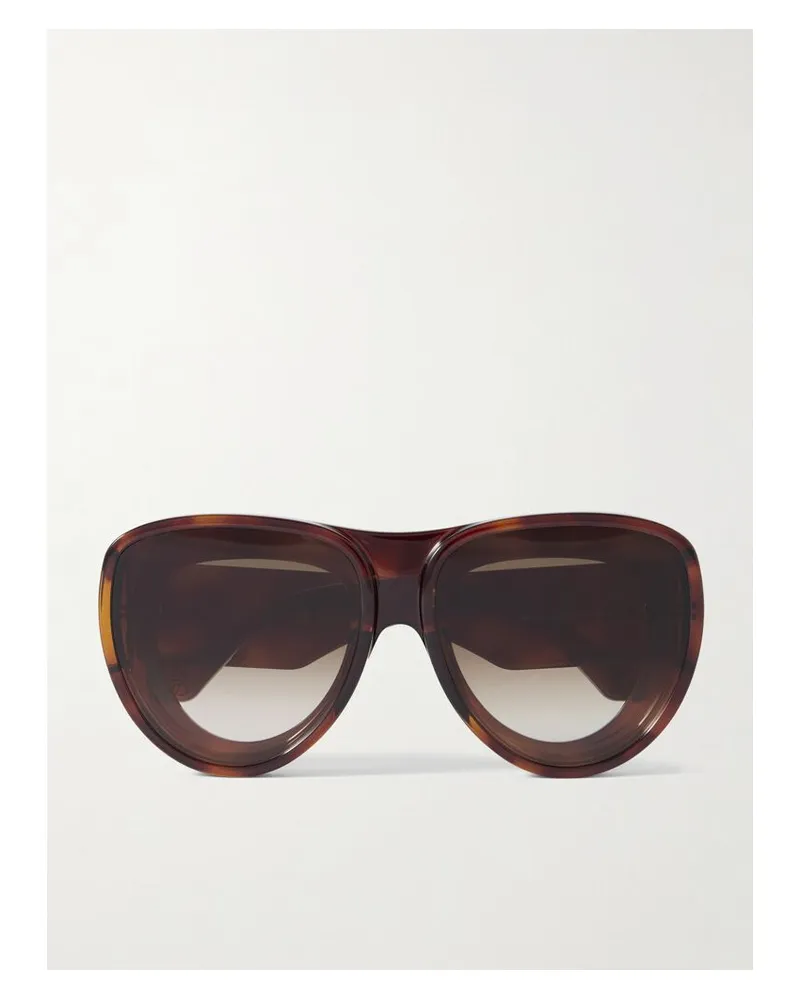 Loewe Paula's Ibiza Oversized-pilotensonnenbrille Aus Azetat In Hornoptik - Braun Braun