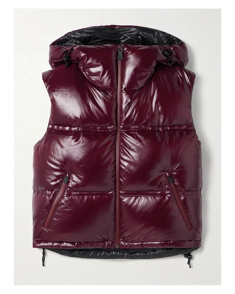 Aztech Mountain Snowbird Gesteppte Skiweste Mit Daunenfüllung Und Kapuze - Burgunder Burgunder