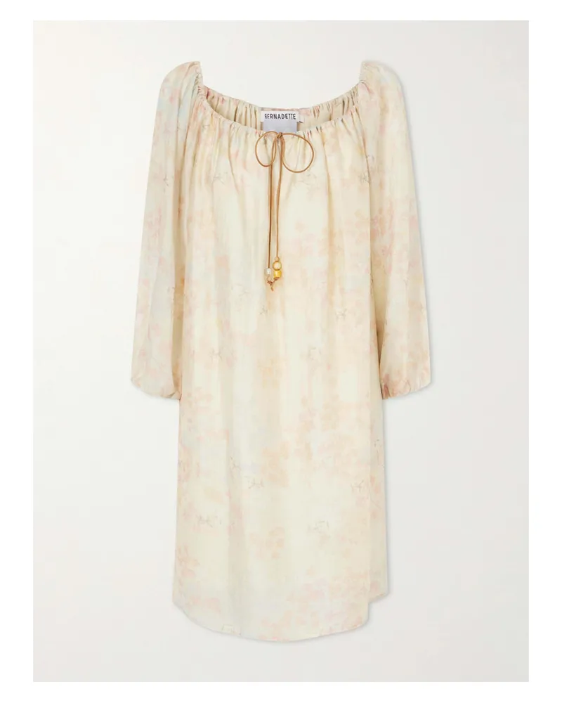 BERNADETTE Bonnie Floral-print Lyocell-blend Mini Dress - Neutrals Neutrals