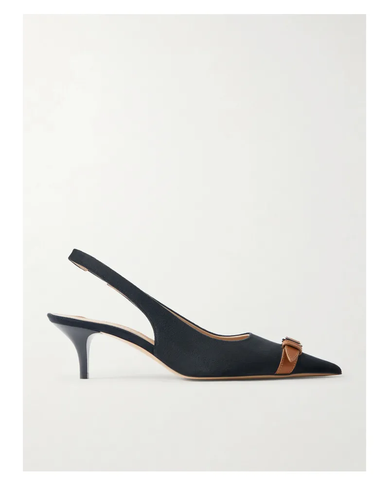 J.W.Anderson Slingback-pumps Aus Velours Mit Lederbesätzen Und Schnalle - Schwarz Schwarz