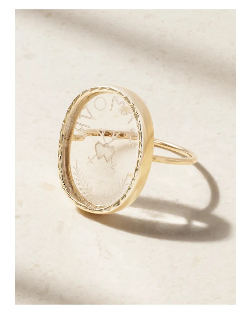 Pascale Monvoisin L'amour Ring Aus 9 Karat Gold Mit Kristall Gold