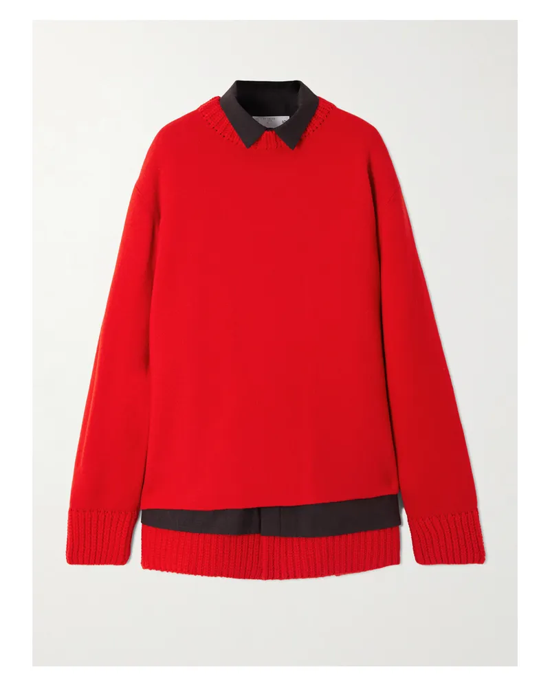 Sacai Mehrlagiges Minikleid Aus Wolle - Rot Rot