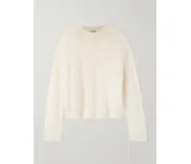 Pullover Aus Einer Mohair-seidenmischung In Lochstrick - Ecru
