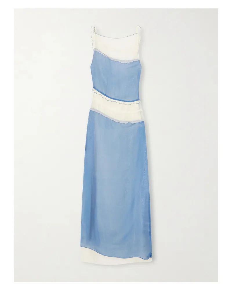 SIR Aurelia Midikleid Aus Chiffon - Blau Blau