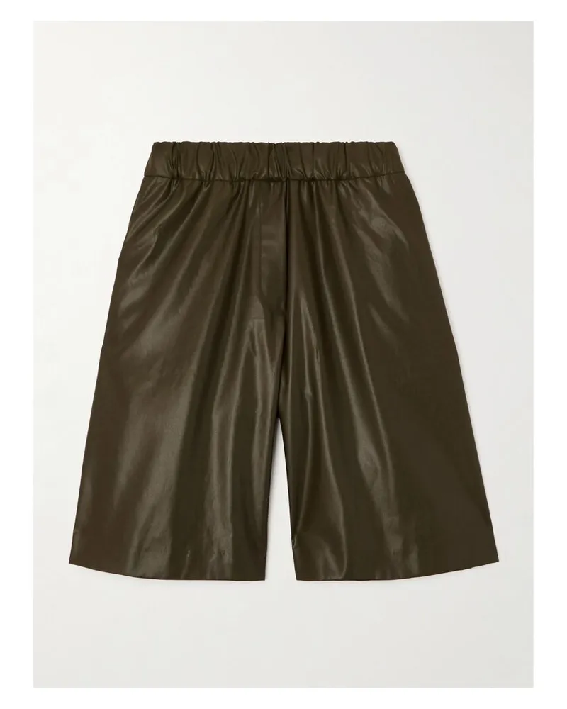 Dries van Noten Shorts Aus Kunstleder - Grün Grün