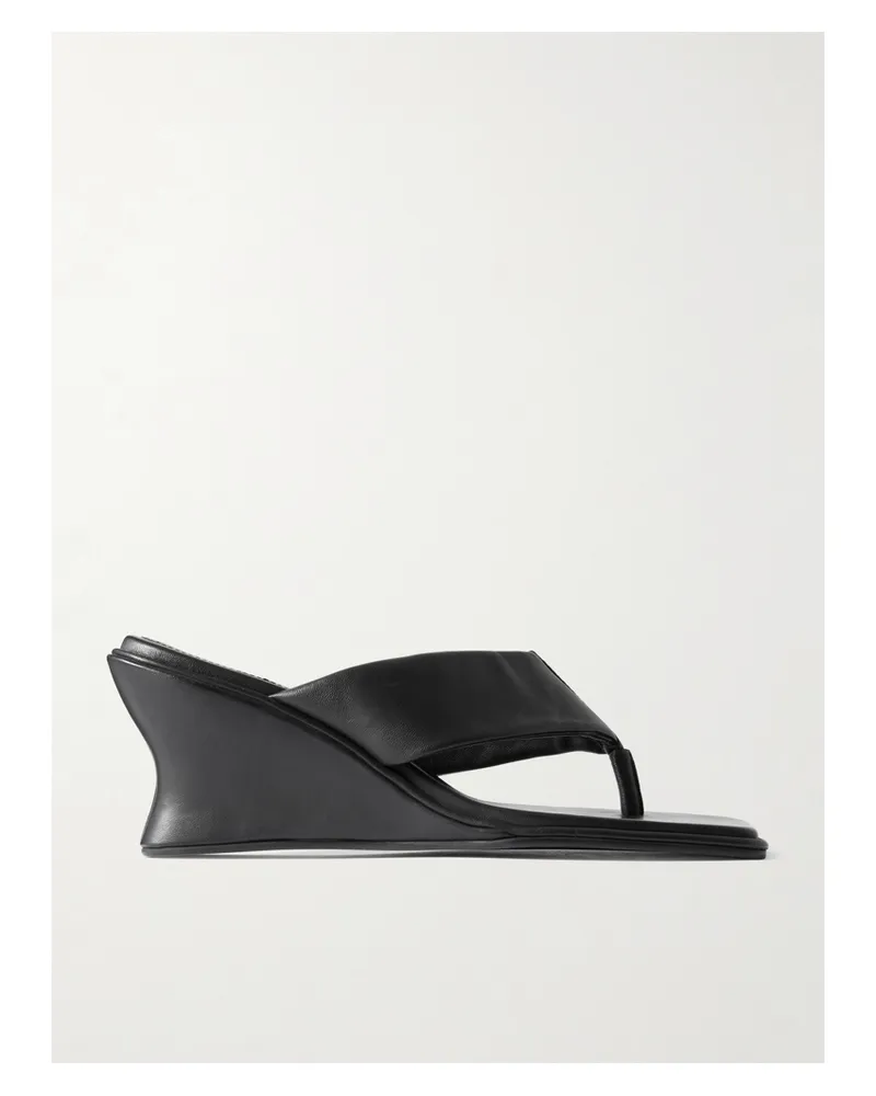 St. Agni Mules Aus Leder Mit Keilabsatz - Schwarz Schwarz