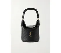 Gaby Quilted Leather Bucket Bag - Black