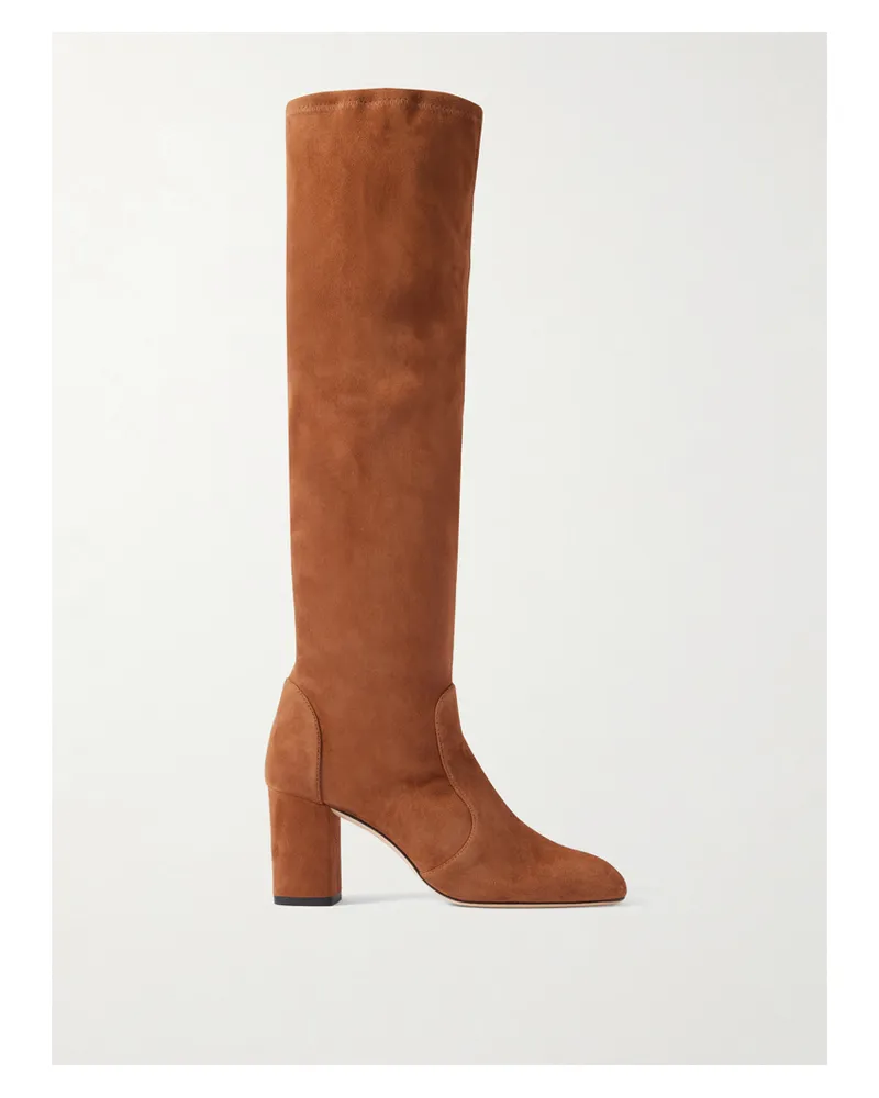 Stuart Weitzman Lucie Suede Knee Boots - Brown Brown