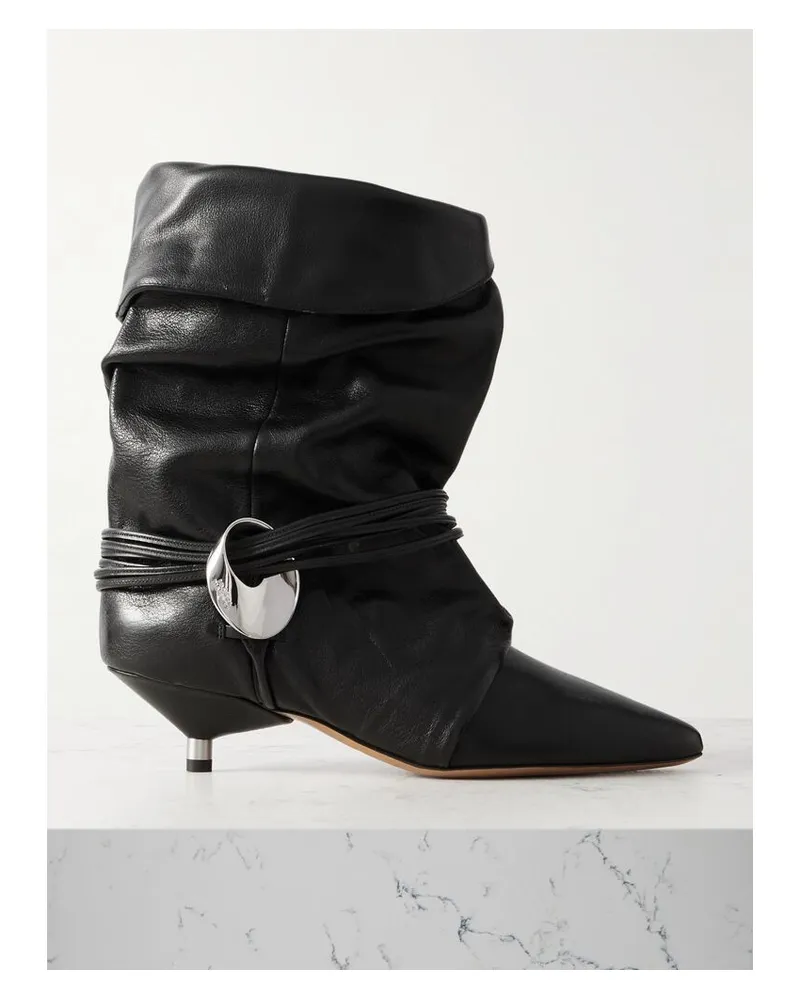 Isabel Marant Ankle Boots Aus Leder Mit Verzierungen - Schwarz Schwarz