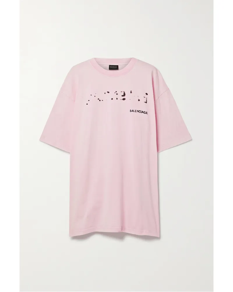 Balenciaga Oversized-t-shirt aus Stretch-baumwoll-jersey Pink