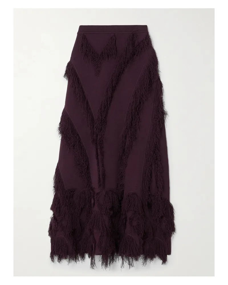 Ulla Johnson Astrid Midirock Aus Stretch-strick Mit Fransen - Lila Lila