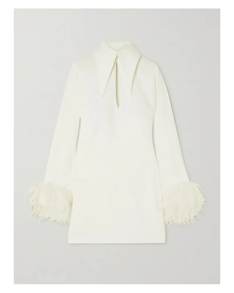 16ARLINGTON Michelle Minikleid Aus Crêpe Mit Federn Und Cut-out - Weiß Weiß