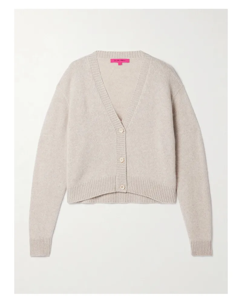 The Elder Statesman Cropped Cashmere Cardigan - White White