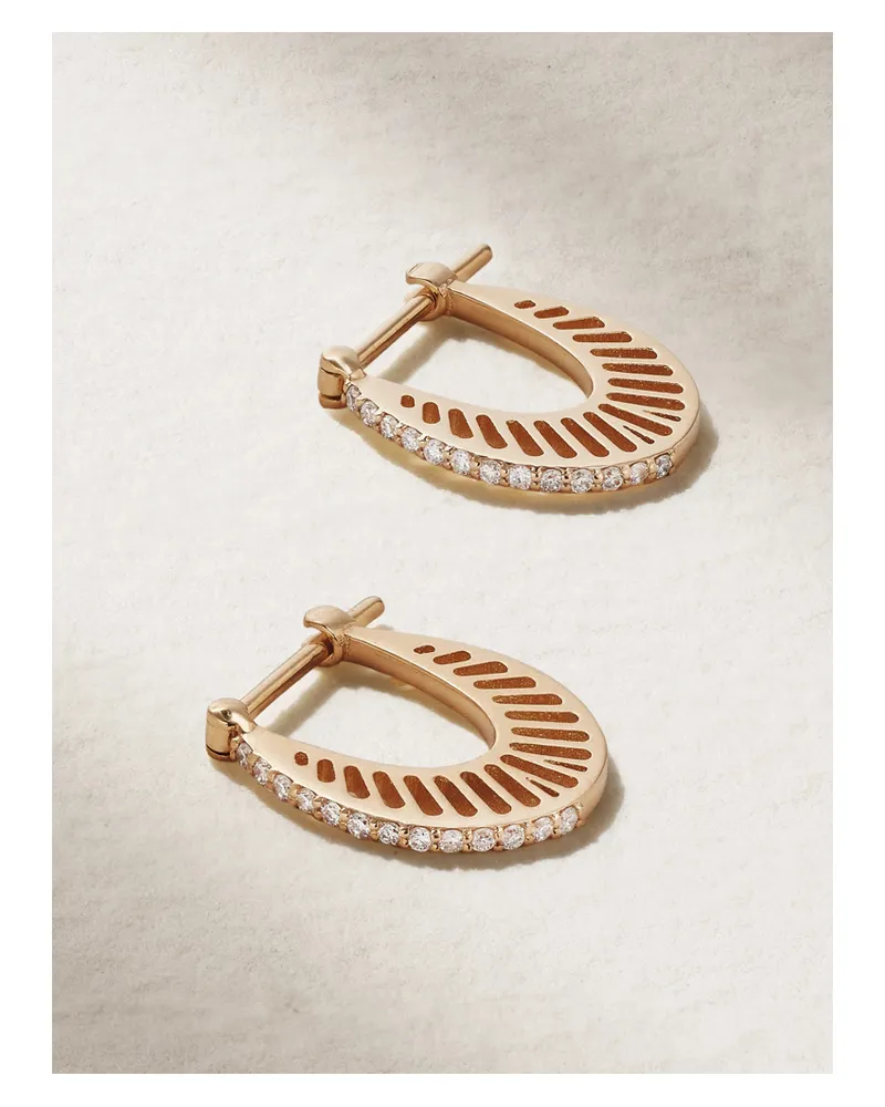 L’Atelier Nawbar Flat Ray Kleine Ohrringe Aus 18 Karat Gold Mit Diamanten Gold