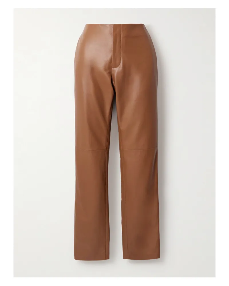 Ralph Lauren Benjamen Hose Mit Schmalem Bein Aus Leder - Braun Braun